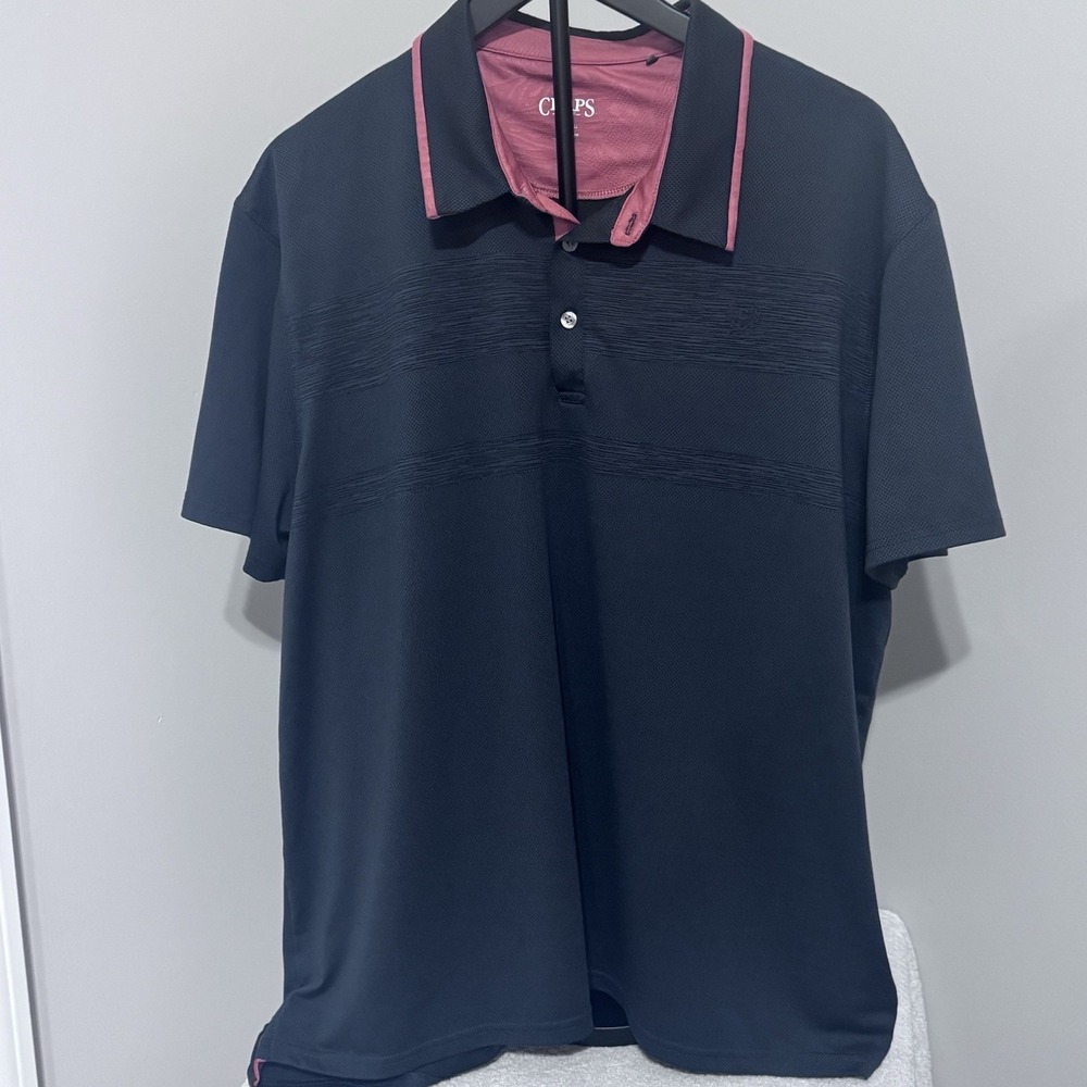 CHAPS Golf Shirt Mens  Size XXLarge Gray  Wreath Logo Sport